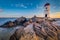 Capo Ferro lighthouse in Sardinia, Italy