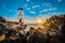 Capo Ferro lighthouse in Sardinia, Italy