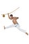 Capoeira, Brazilian Man jumping, berimbau