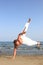 Capoeira dancer on the beach