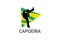 Capoeira fighting dance sport vector line icon.