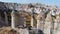 Cappadocia aerial drone view to Love Valley Goreme Turkey