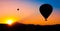 Cappadocia balloons, sunset