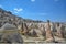 Cappadocia fairy chimneys in the canyon in Turkey