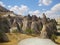 Cappadocia landscape, sandstone rocks in Turkey