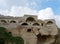 Cappadocia region, local architectural texture. abandoned ruins and pigeon houses.