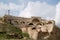 Cappadocia region, local architectural texture. abandoned ruins and pigeon houses.