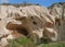 Cappadocia region, local architectural texture. abandoned ruins and pigeon houses.