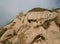 Cappadocia region, local architectural texture. abandoned ruins and pigeon houses.