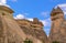 Cappadocia, stone pillars created by nature through erosion.