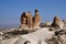 Cappadocia, Turkey - 27 August 2019: Camel shaped rock formation in Imagination valley in Cappadocia Turkey.