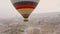 Cappadocia, Turkey. Drone shooting. The balloon flies very close.