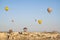 Cappadocia, Turkey, Europe, hot air balloons, adventure, mountain, Central Anatolia, natural wonders, valley, morning, aerial view