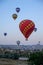 Cappadocia in Turkey with extraordinary hot air balloons in the sky