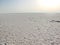 Cappadocia. Turkey. Panorama of the boundless dried salt pink lake.