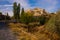 Cappadocia, Turkey: The road that leads to the Rock houses and churches in Goreme national Park. Fairy Chimney in a beautiful