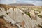 Cappadocia underground city inside the rocks, the old city of stone pillars.Fabulous landscapes of the mountains of Cappadocia