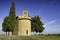 Cappella di Vitaleta with cypresses in the Val d& x27;Orcia in Tuscany
