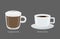 Cappuccino and Americano Coffee Cups Illustration