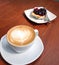 Cappuccino and Blueberry Pastry