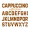Cappuccino coffee foam art alphabet