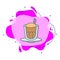 Cappuccino colored liquid bacdge icon. Simple color vector of coffee icons for ui and ux, website or mobile application