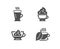 Cappuccino cream, Espresso cream and Latte icons. Mint tea sign.