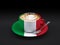 Cappuccino cup with Italy flag