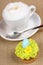 Cappuccino and Easter cupcake