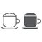 Cappuccino line and glyph icon, coffee and cafe