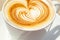 Cappuchino or latte coffe in a white cup with