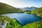 Capra Lake from Fagaras mountains, near Balea lake and Transfagarasan