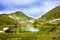 Capra Lake and Fagaras mountains in Romania