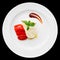 Caprese appetizer on plate isolated on black