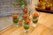 Caprese canapes in glass stacks