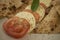 Caprese salad and focaccia bread