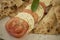 Caprese salad and focaccia bread