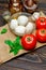 Caprese salad ingridients - Mozzarella and tomato