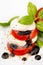 Caprese salad with mozzarella and tomato and balsamic glaze