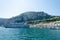 Capri,Campania/Italy-July 17, 2019: Caremnar ferry in the port of Capri island Marina Grande. Travel destinations concept