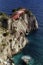 CAPRI, ITALY, 1978 - Malaparte`s house on the promontory of Punta Massullo standa on the beautiful sea of Capri.