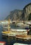 CAPRI, ITALY, 1987 - Dozens of boats moor in the port of Marina Grande in Capri