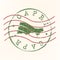 Capri, Metropolitan City of Naples, Italy Stamp Postal. Map Silhouette Seal. Passport Round Design. Vector Icon. Design Retro Trav