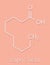 Capric decanoic acid molecule. Common saturated fatty acid. Skeletal formula.