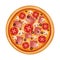 Capricciosa pizza in cartoon style. Italian cuisine vector.