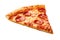 Capricciosa Pizza Slice On White Background Directly Above View