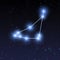 Capricorn constellation map in starry sky