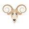 Capricorn head as zodiac sign. Cartoon Illustration of Funny Goat