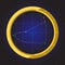 Capricorn star horoscope zodiac in fish eye telescope with cosmos background