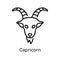 Capricorn Vector outline Icon Design illustration. Astrology And Zodiac Signs Symbol on White background EPS 10 File